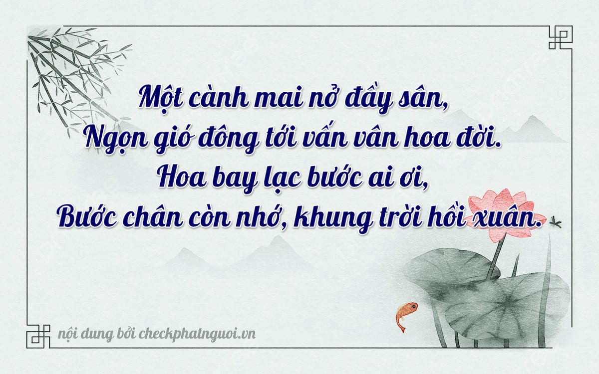 Bài thơ ý nghĩa cho <b>biển số 78X-14849</b> tại website checkphatnguoi.vn