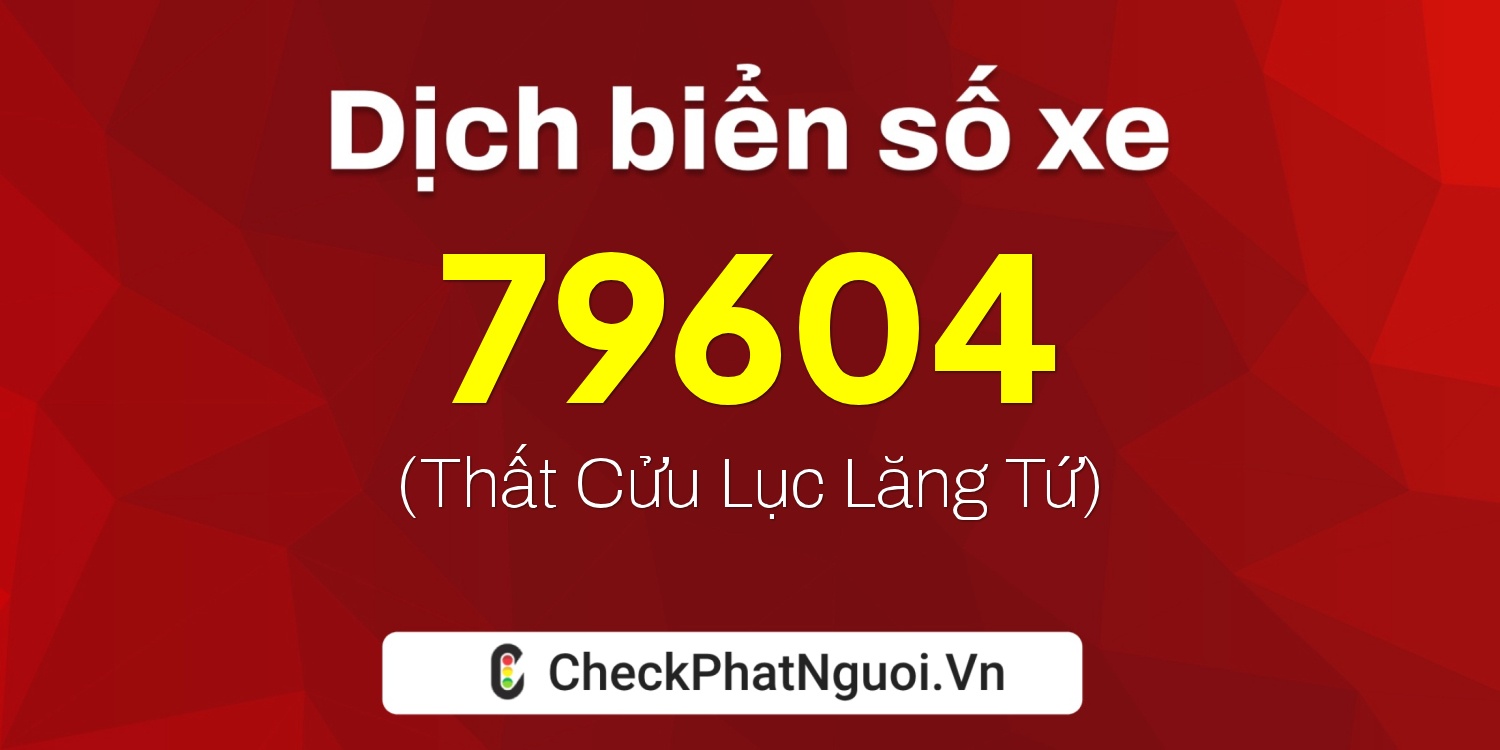 Dịch ý nghĩa <b>biển số xe 90B2-79604</b> tại website checkphatnguoi.vn