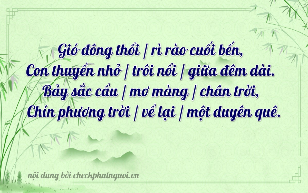 Bài thơ ý nghĩa cho <b>biển số 79916</b> tại website checkphatnguoi.vn