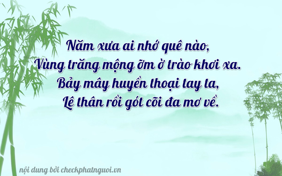 Bài thơ ý nghĩa cho <b>biển số 79A-05507</b> tại website checkphatnguoi.vn