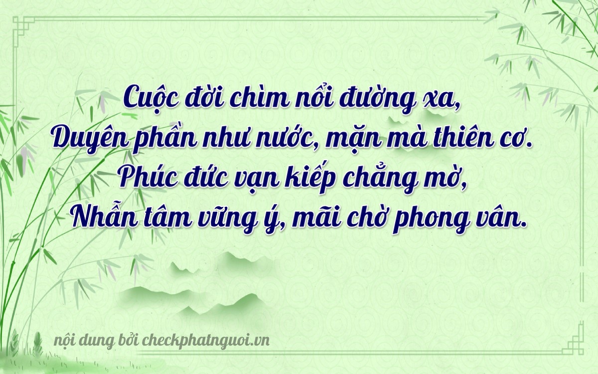 Bài thơ ý nghĩa cho <b>biển số 79A-30708</b> tại website checkphatnguoi.vn