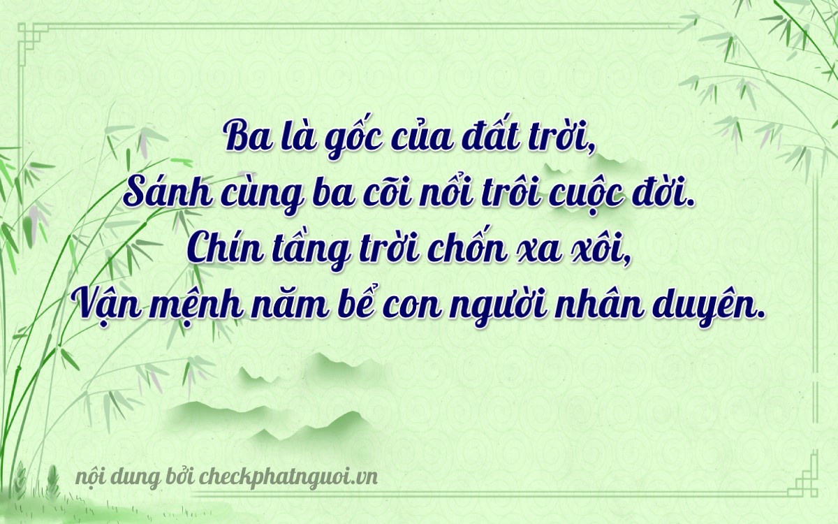 Bài thơ ý nghĩa cho <b>biển số 79A-33995</b> tại website checkphatnguoi.vn