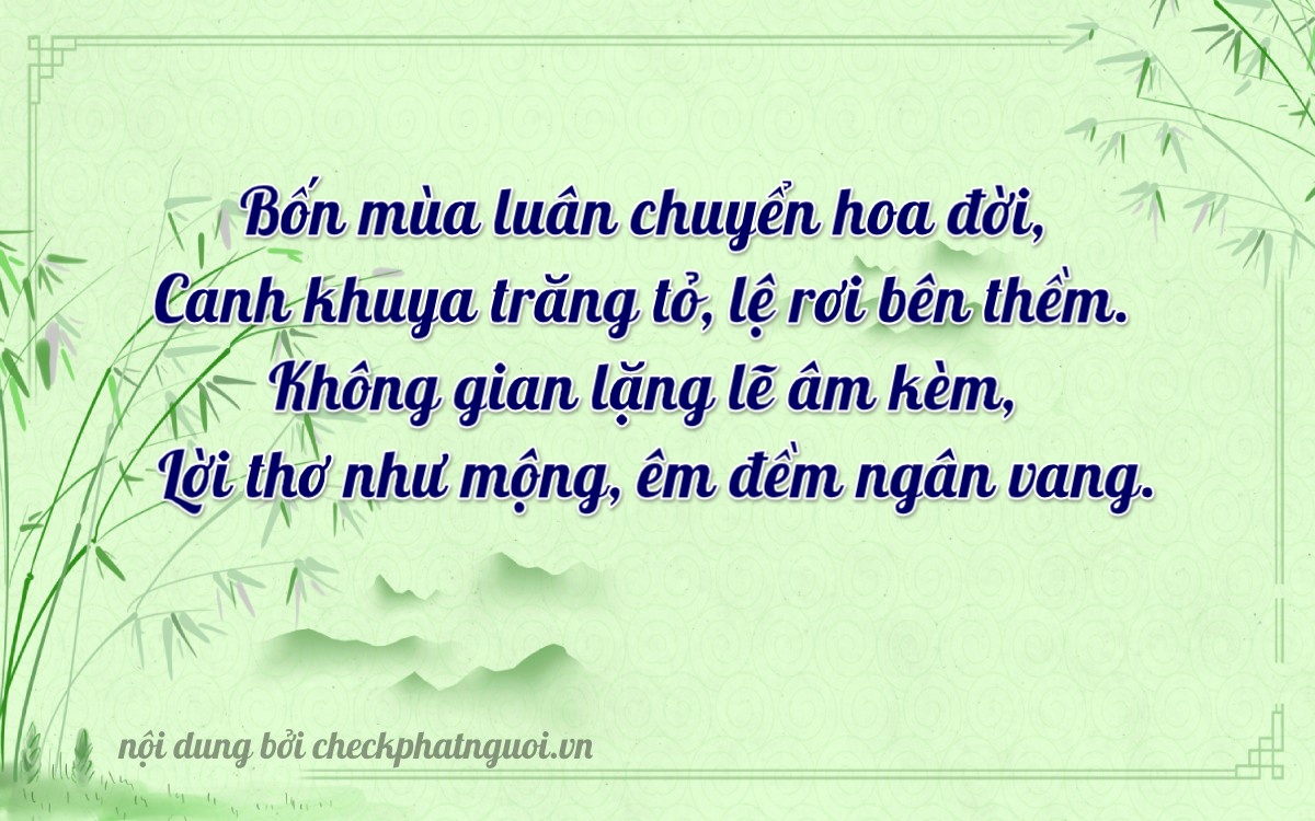 Bài thơ ý nghĩa cho <b>biển số 79A-40065</b> tại website checkphatnguoi.vn