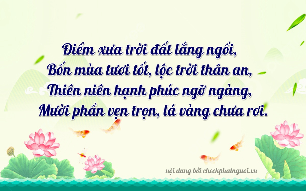 Bài thơ ý nghĩa cho <b>biển số 79A-45410</b> tại website checkphatnguoi.vn