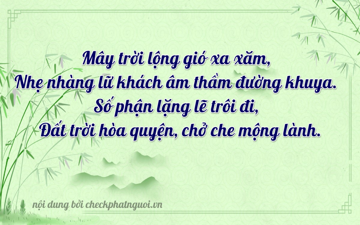 Bài thơ ý nghĩa cho <b>biển số 79A-45570</b> tại website checkphatnguoi.vn