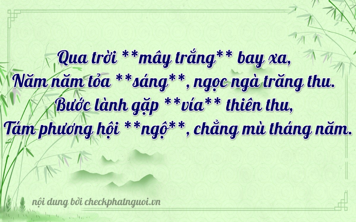 Bài thơ ý nghĩa cho <b>biển số 79A-53058</b> tại website checkphatnguoi.vn