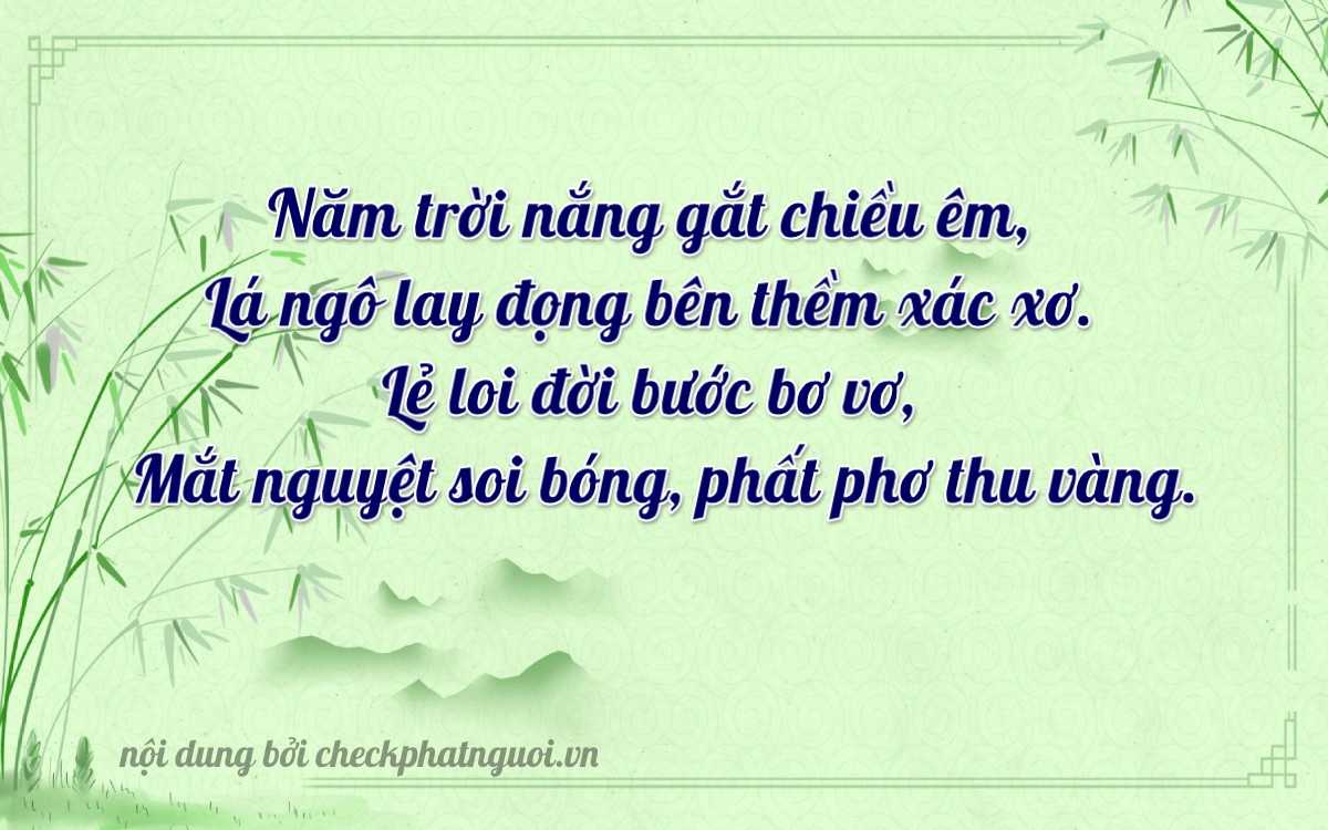 Bài thơ ý nghĩa cho <b>biển số 79A-55982</b> tại website checkphatnguoi.vn