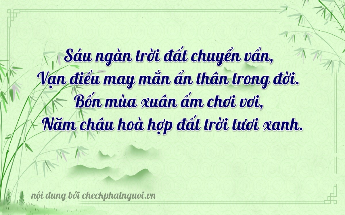 Bài thơ ý nghĩa cho <b>biển số 79A-64175</b> tại website checkphatnguoi.vn