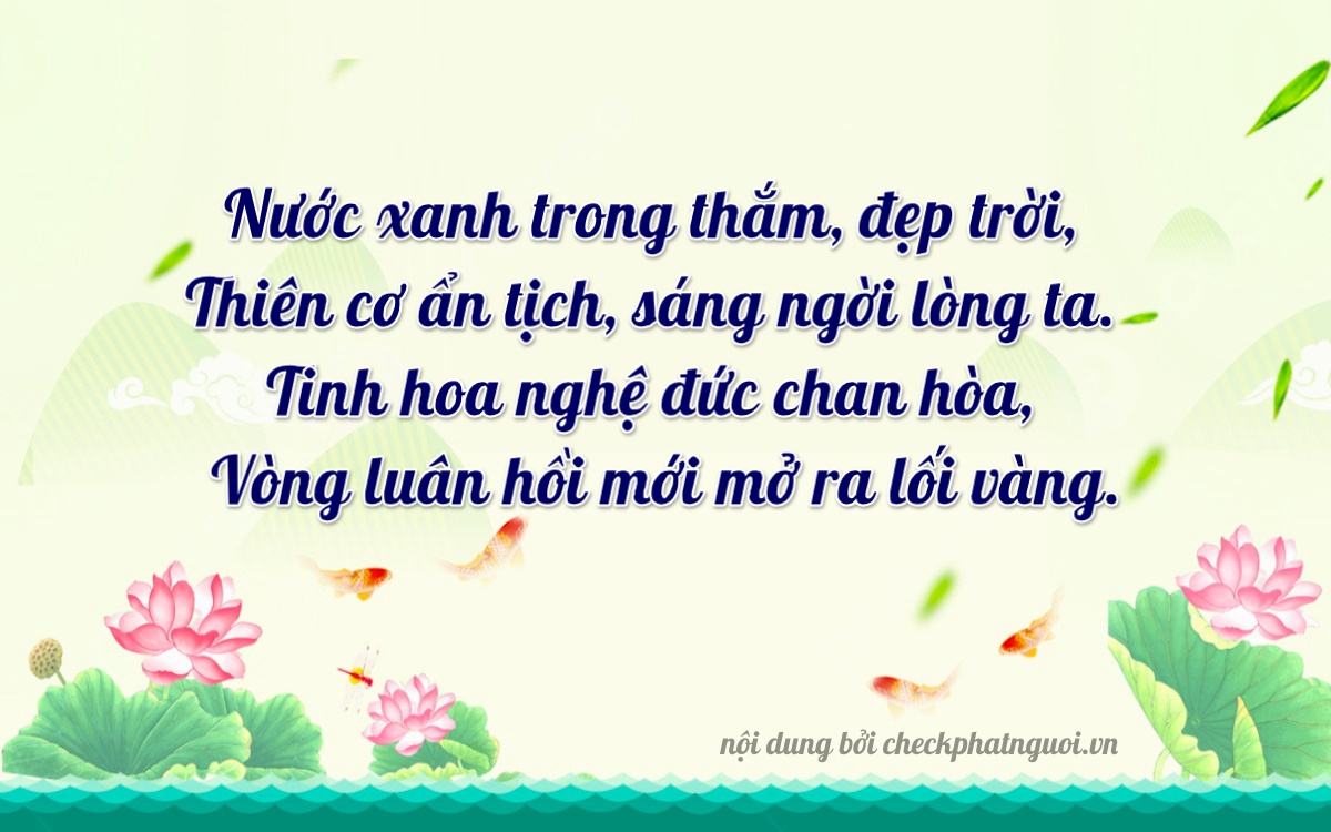 Bài thơ ý nghĩa cho <b>biển số 79C-08109</b> tại website checkphatnguoi.vn