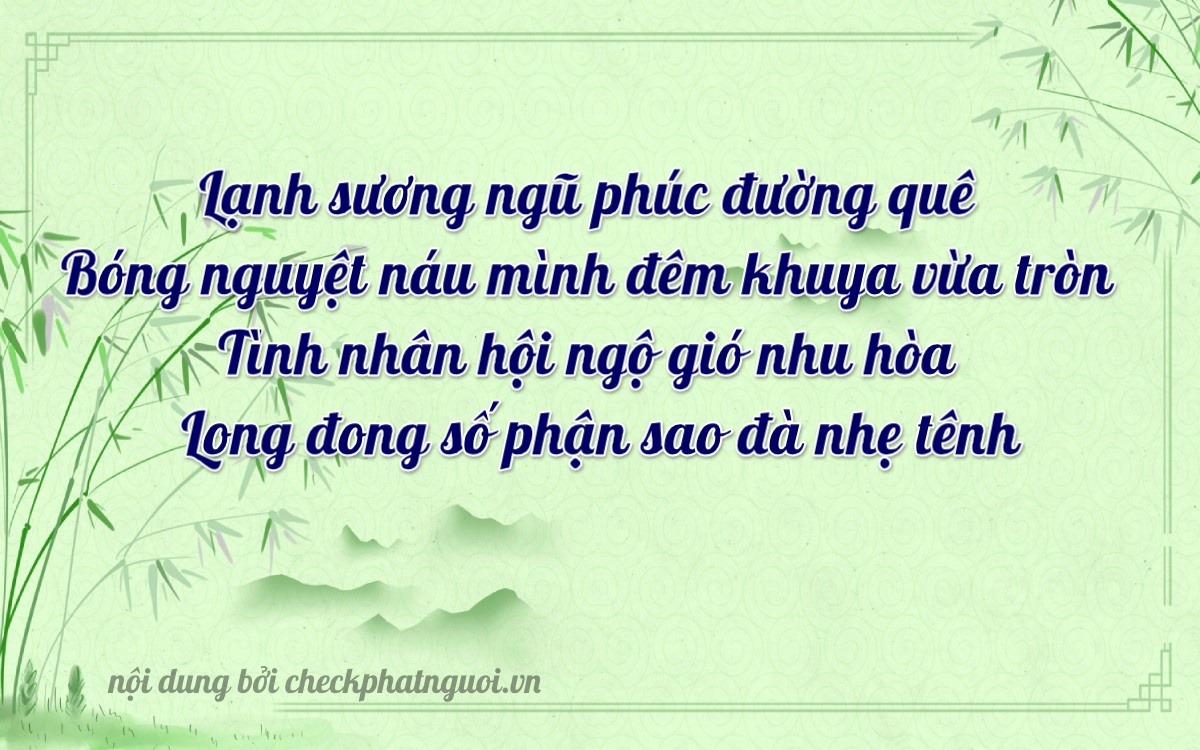 Bài thơ ý nghĩa cho <b>biển số 79C1-05968</b> tại website checkphatnguoi.vn