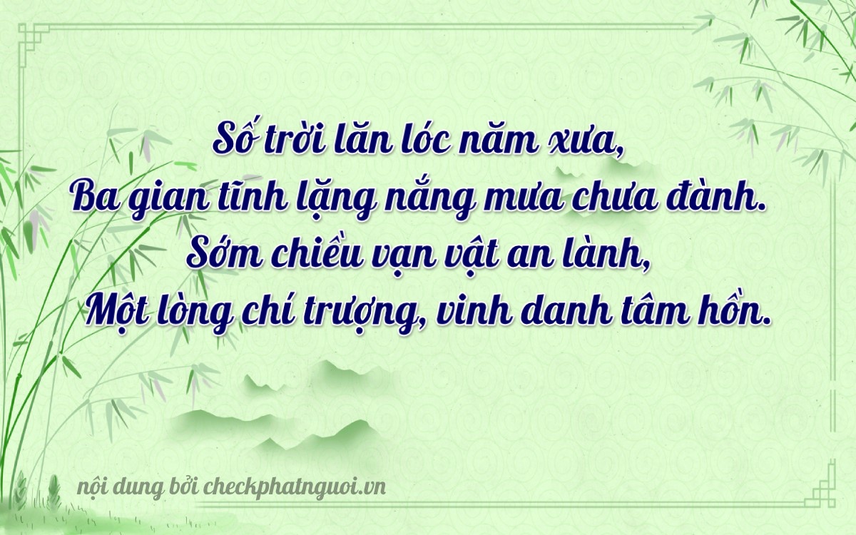 Bài thơ ý nghĩa cho <b>biển số 79CA-03201</b> tại website checkphatnguoi.vn