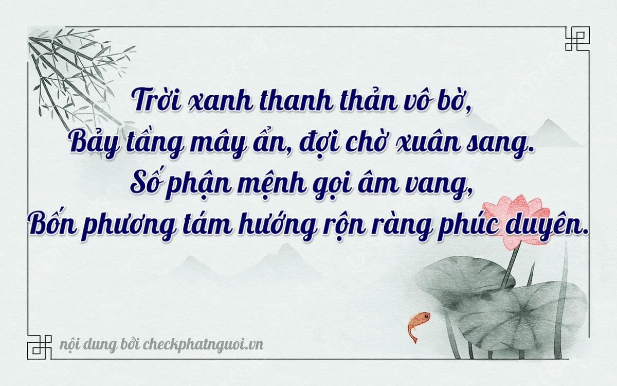 Bài thơ ý nghĩa cho <b>biển số 79D1-71773</b> tại website checkphatnguoi.vn