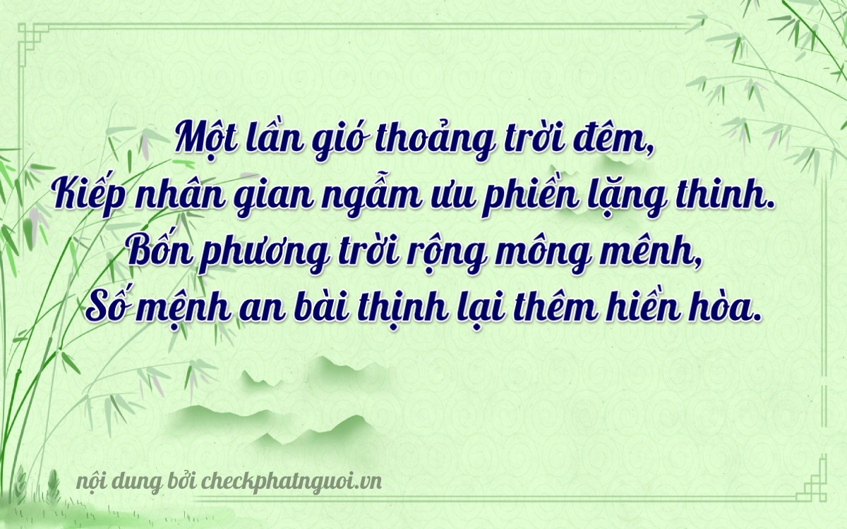 Bài thơ ý nghĩa cho <b>biển số 79E-00115</b> tại website checkphatnguoi.vn