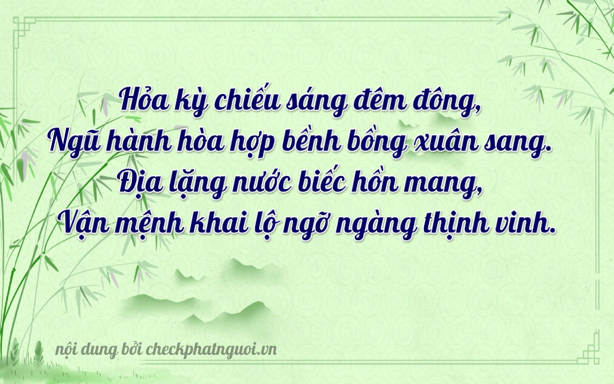 Bài thơ ý nghĩa cho <b>biển số 79H-05076</b> tại website checkphatnguoi.vn