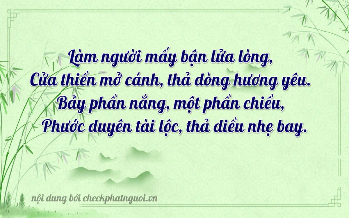 Bài thơ ý nghĩa cho <b>biển số 79H1-85078</b> tại website checkphatnguoi.vn