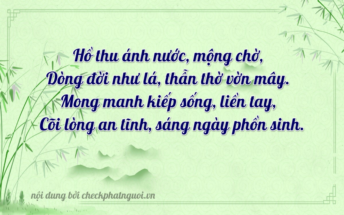 Bài thơ ý nghĩa cho <b>biển số 79H2-04718</b> tại website checkphatnguoi.vn