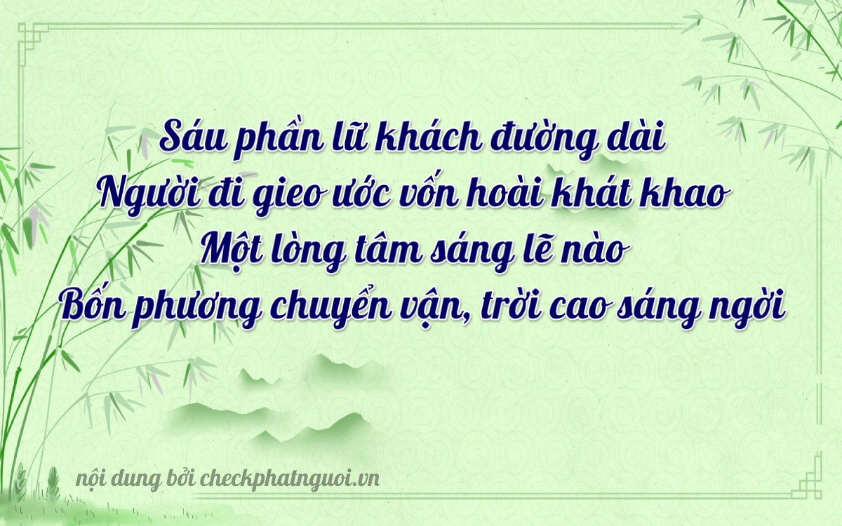 Bài thơ ý nghĩa cho <b>biển số 79HA-60144</b> tại website checkphatnguoi.vn