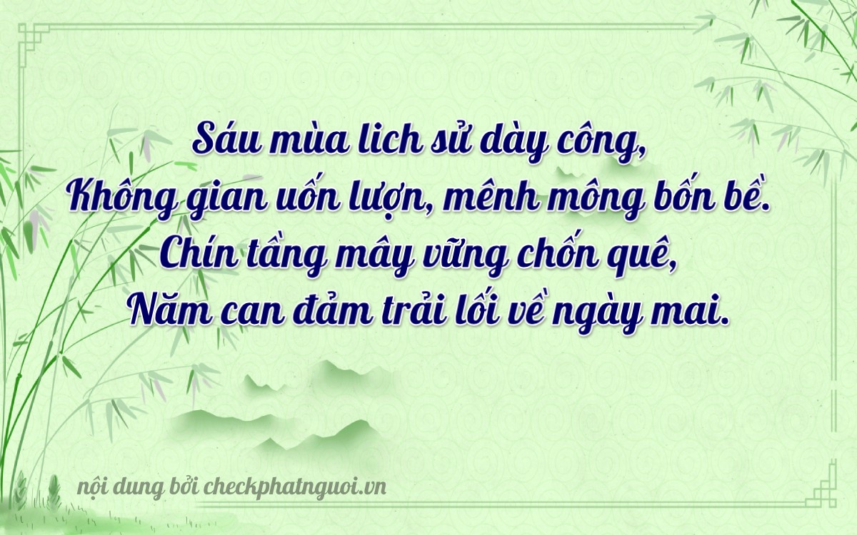 Bài thơ ý nghĩa cho <b>biển số 79N1-06095</b> tại website checkphatnguoi.vn