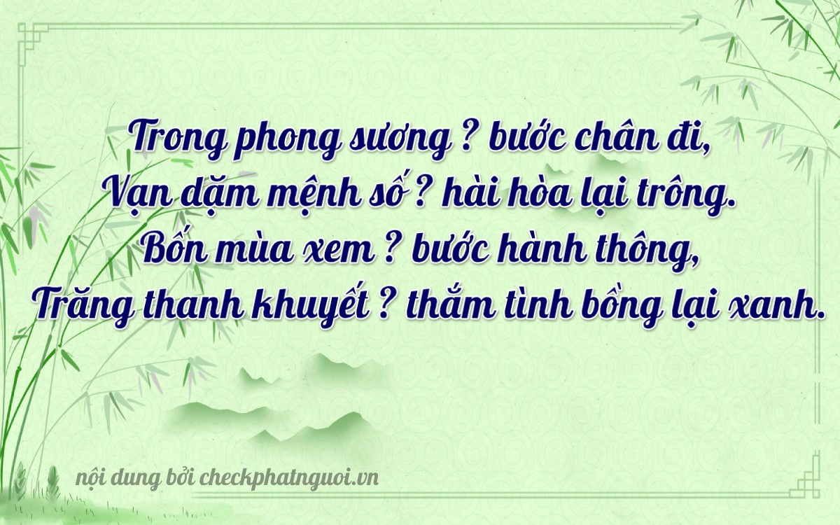 Bài thơ ý nghĩa cho <b>biển số 79N2-42230</b> tại website checkphatnguoi.vn