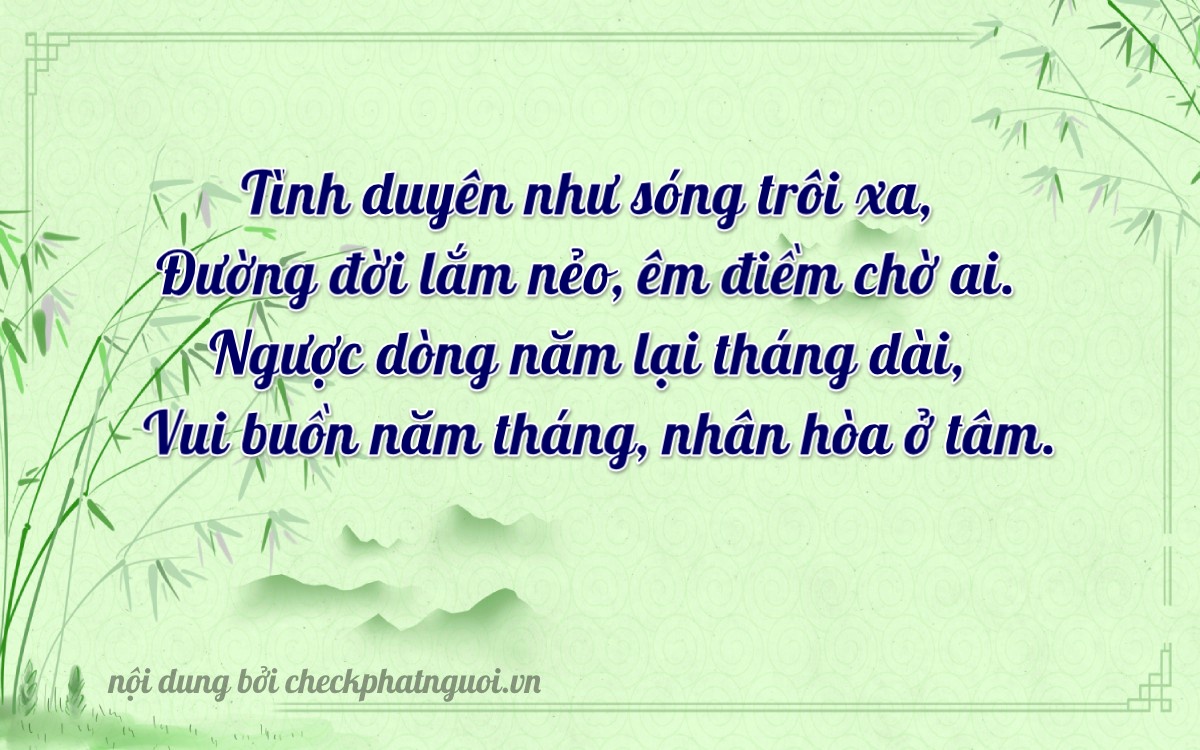 Bài thơ ý nghĩa cho <b>biển số 79N3-00271</b> tại website checkphatnguoi.vn