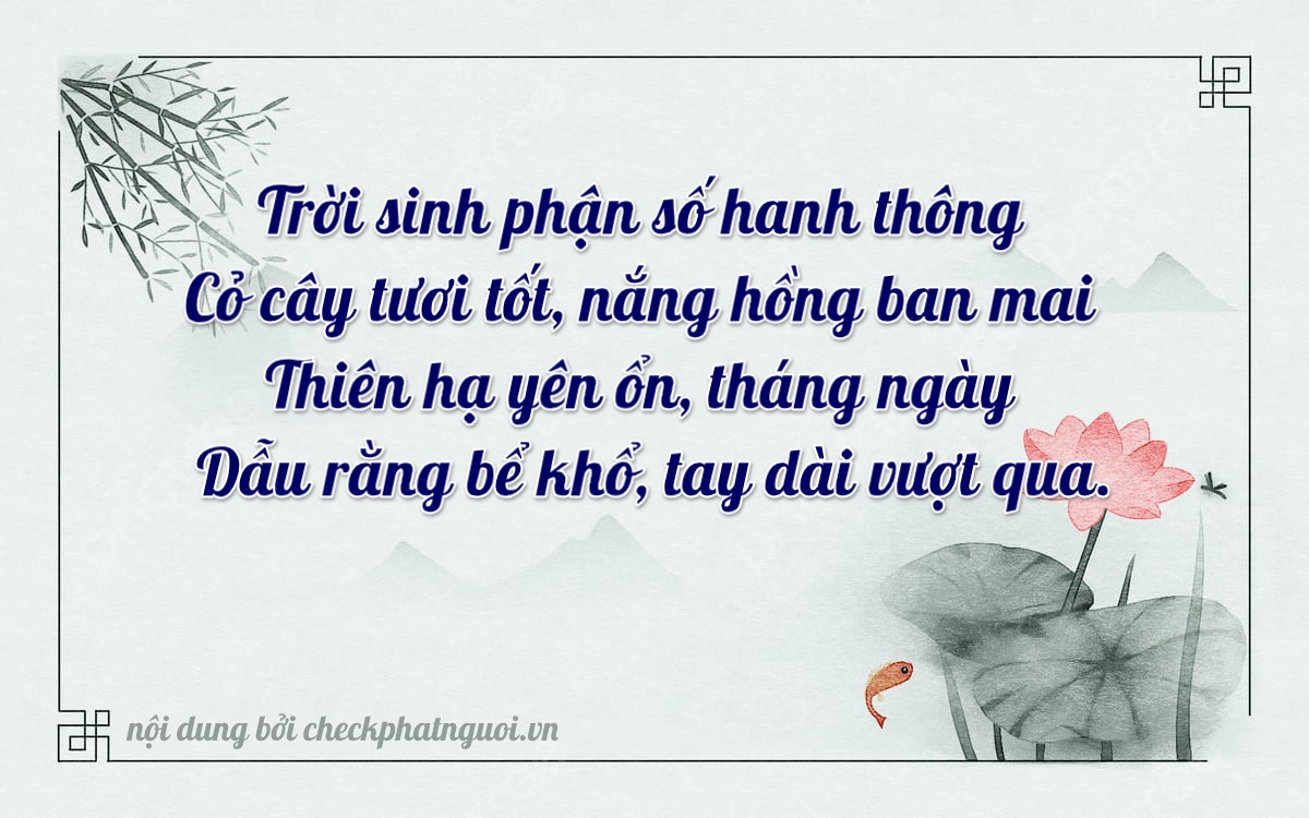 Bài thơ ý nghĩa cho <b>biển số 79N3-22437</b> tại website checkphatnguoi.vn
