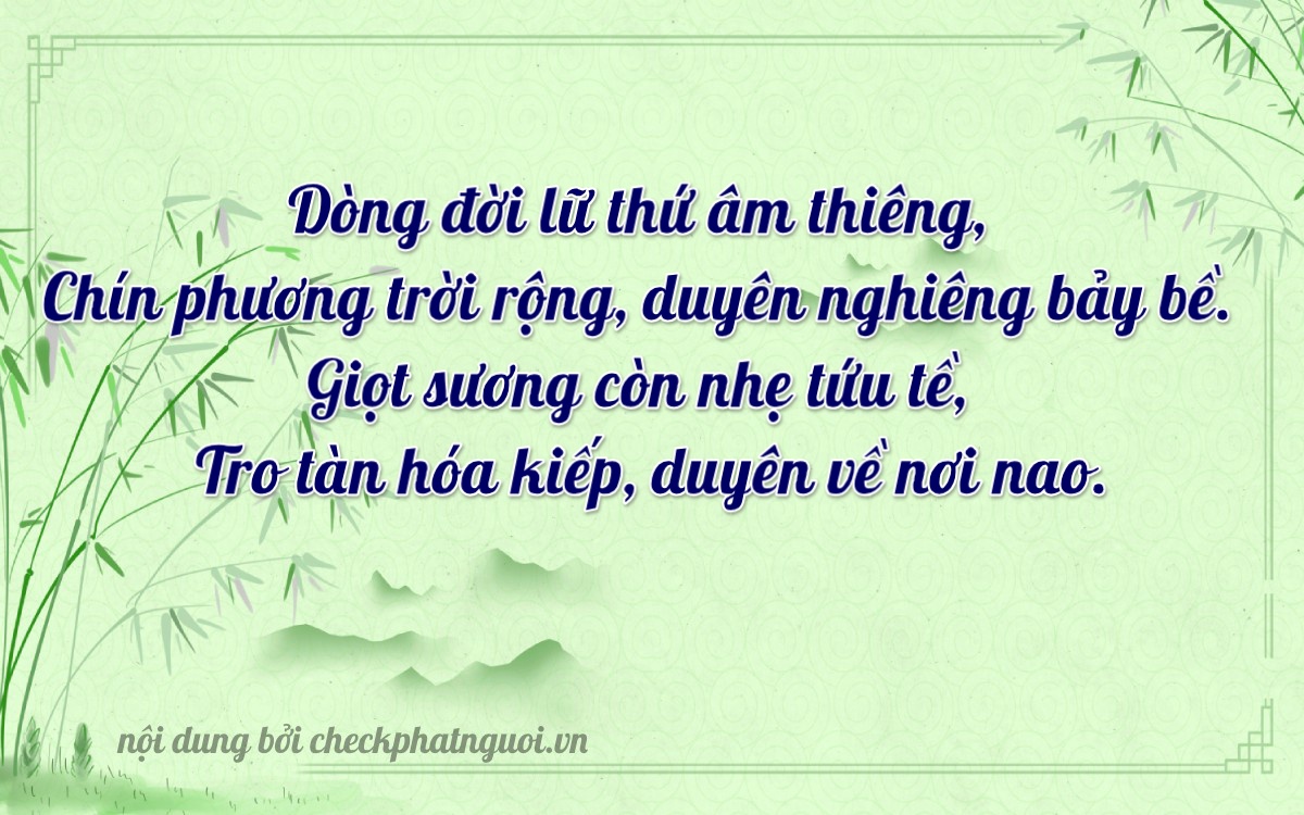 Bài thơ ý nghĩa cho <b>biển số 79NA-30907</b> tại website checkphatnguoi.vn