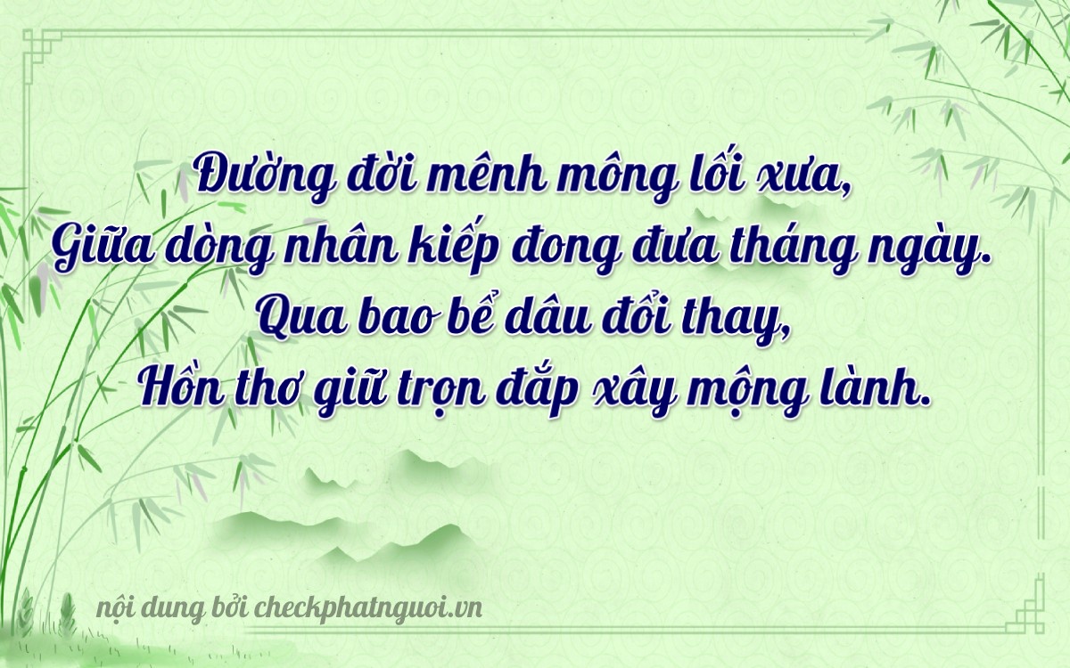 Bài thơ ý nghĩa cho <b>biển số 81A-01258</b> tại website checkphatnguoi.vn