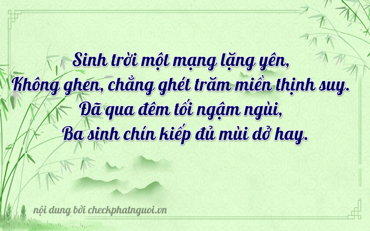 Bài thơ ý nghĩa cho <b>biển số 81A-10193</b> tại website checkphatnguoi.vn