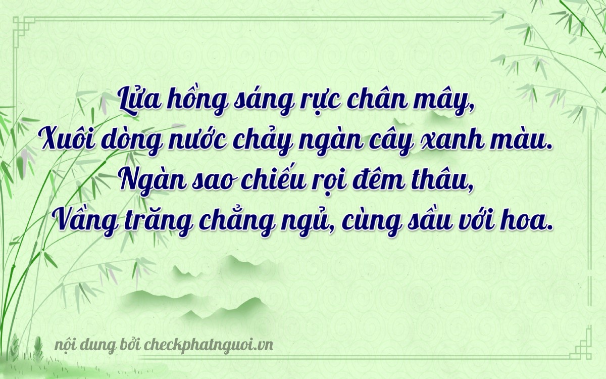 Bài thơ ý nghĩa cho <b>biển số 81A-25127</b> tại website checkphatnguoi.vn