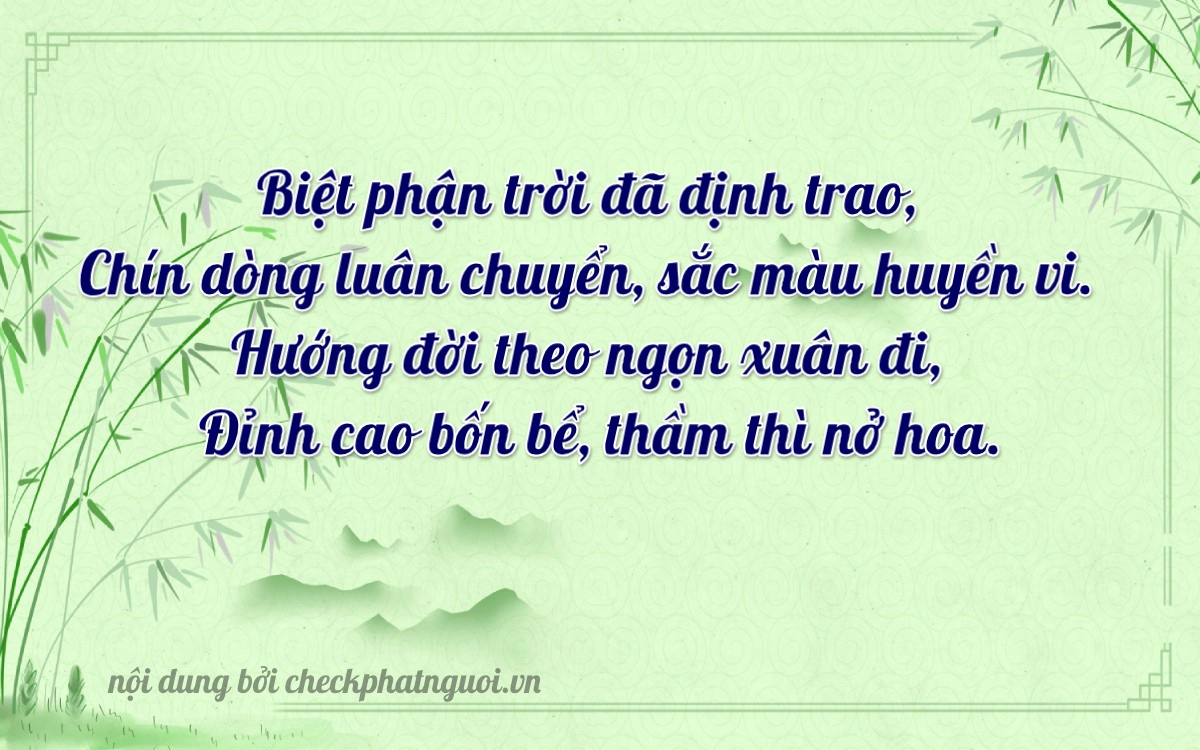 Bài thơ ý nghĩa cho <b>biển số 81A-28493</b> tại website checkphatnguoi.vn