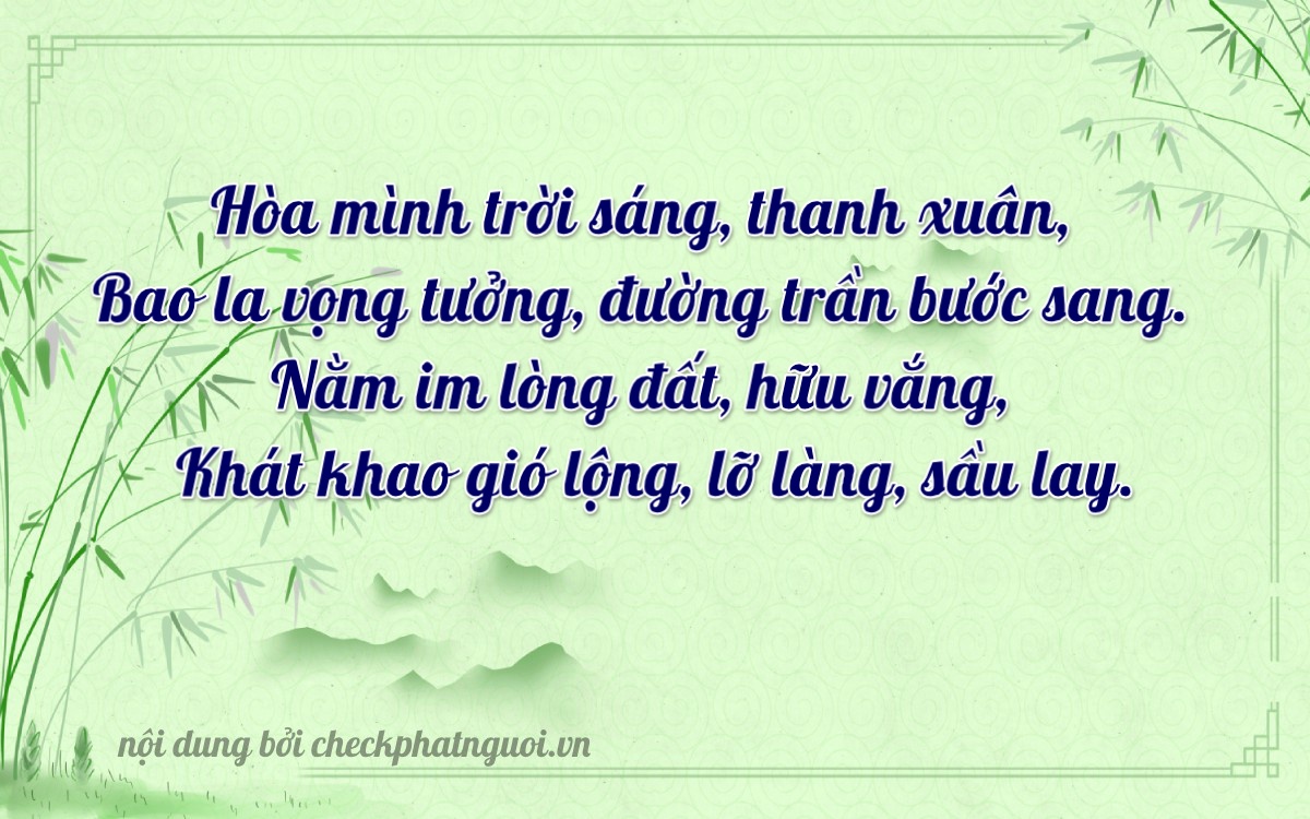 Bài thơ ý nghĩa cho <b>biển số 81A-28573</b> tại website checkphatnguoi.vn