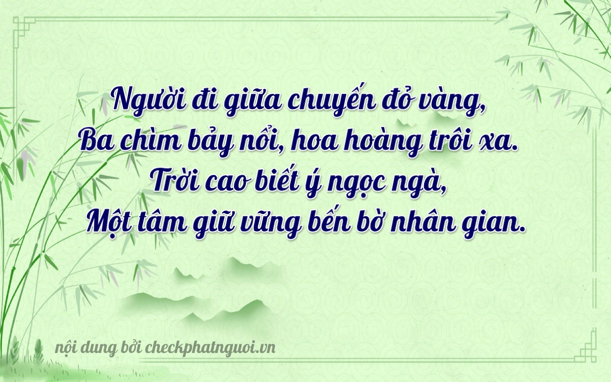 Bài thơ ý nghĩa cho <b>biển số 81A-33319</b> tại website checkphatnguoi.vn