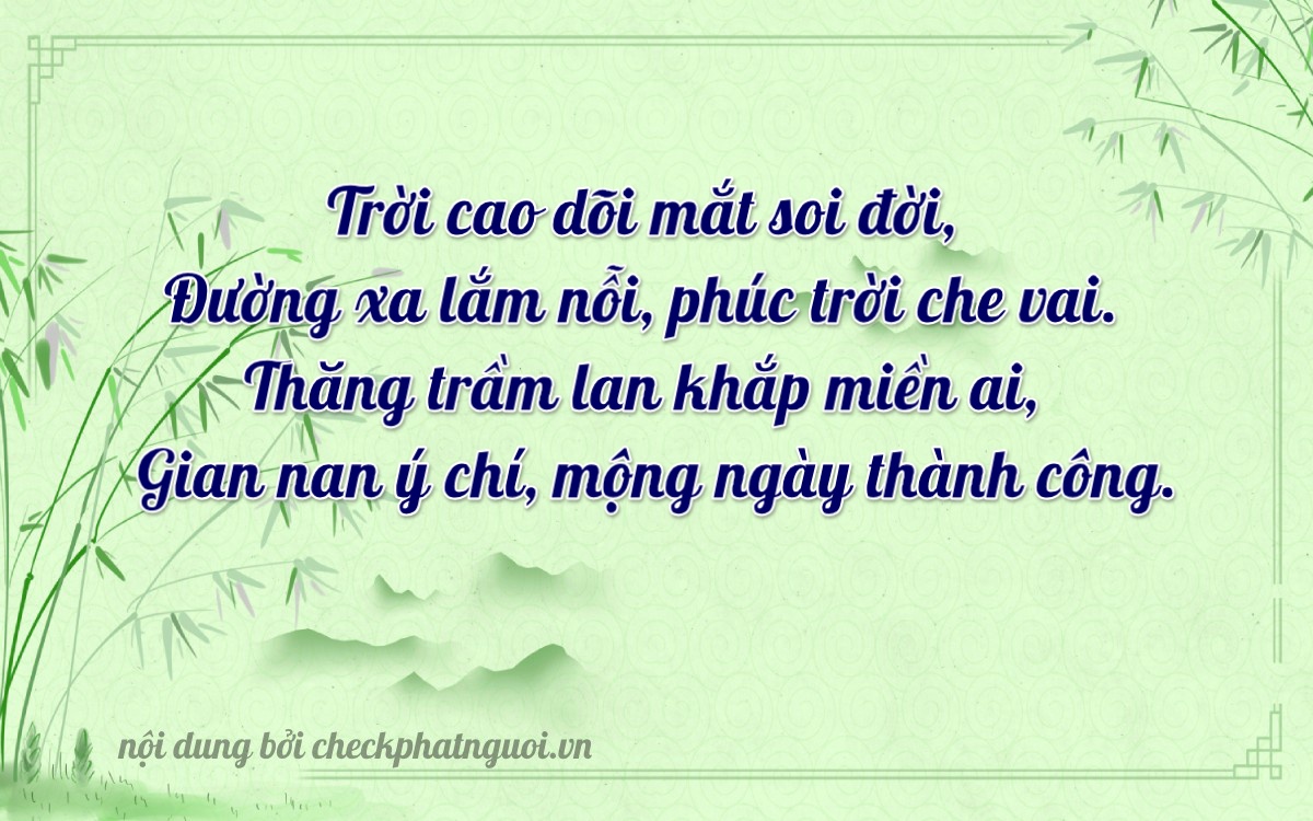 Bài thơ ý nghĩa cho <b>biển số 81A-33698</b> tại website checkphatnguoi.vn
