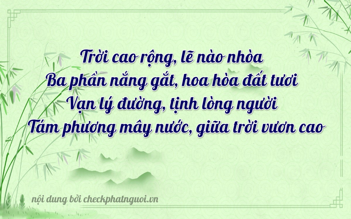 Bài thơ ý nghĩa cho <b>biển số 81A-37808</b> tại website checkphatnguoi.vn