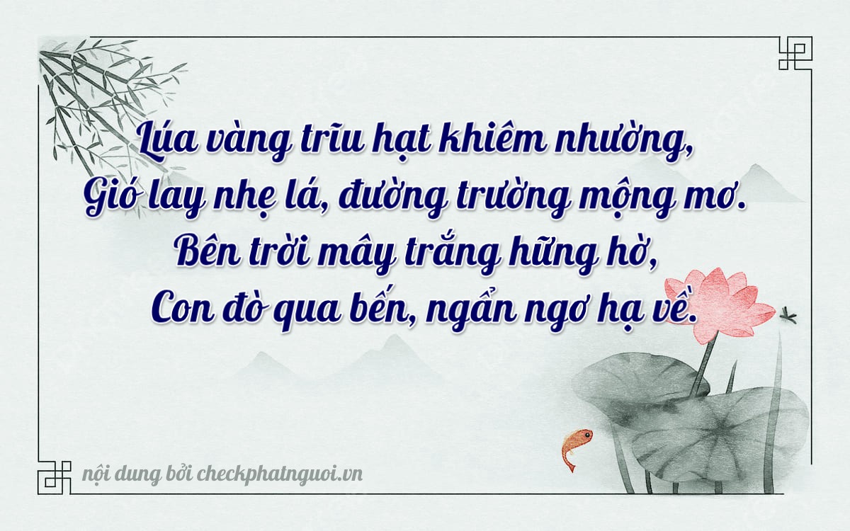 Bài thơ ý nghĩa cho <b>biển số 81A-38437</b> tại website checkphatnguoi.vn