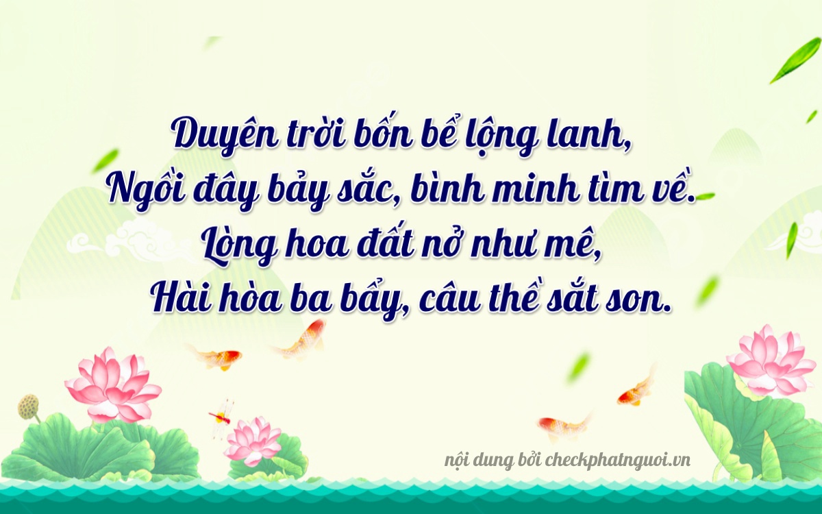 Bài thơ ý nghĩa cho <b>biển số 81A-40773</b> tại website checkphatnguoi.vn