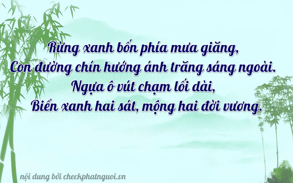 Bài thơ ý nghĩa cho <b>biển số 81A-40972</b> tại website checkphatnguoi.vn