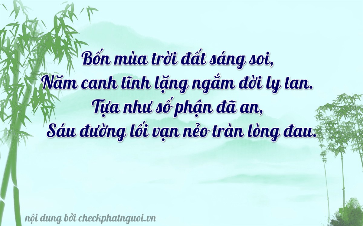 Bài thơ ý nghĩa cho <b>biển số 81A-45460</b> tại website checkphatnguoi.vn