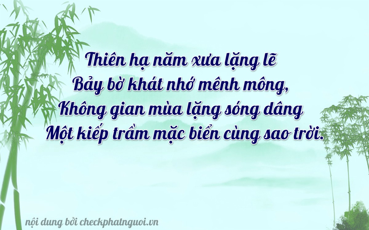 Bài thơ ý nghĩa cho <b>biển số 81A-57061</b> tại website checkphatnguoi.vn