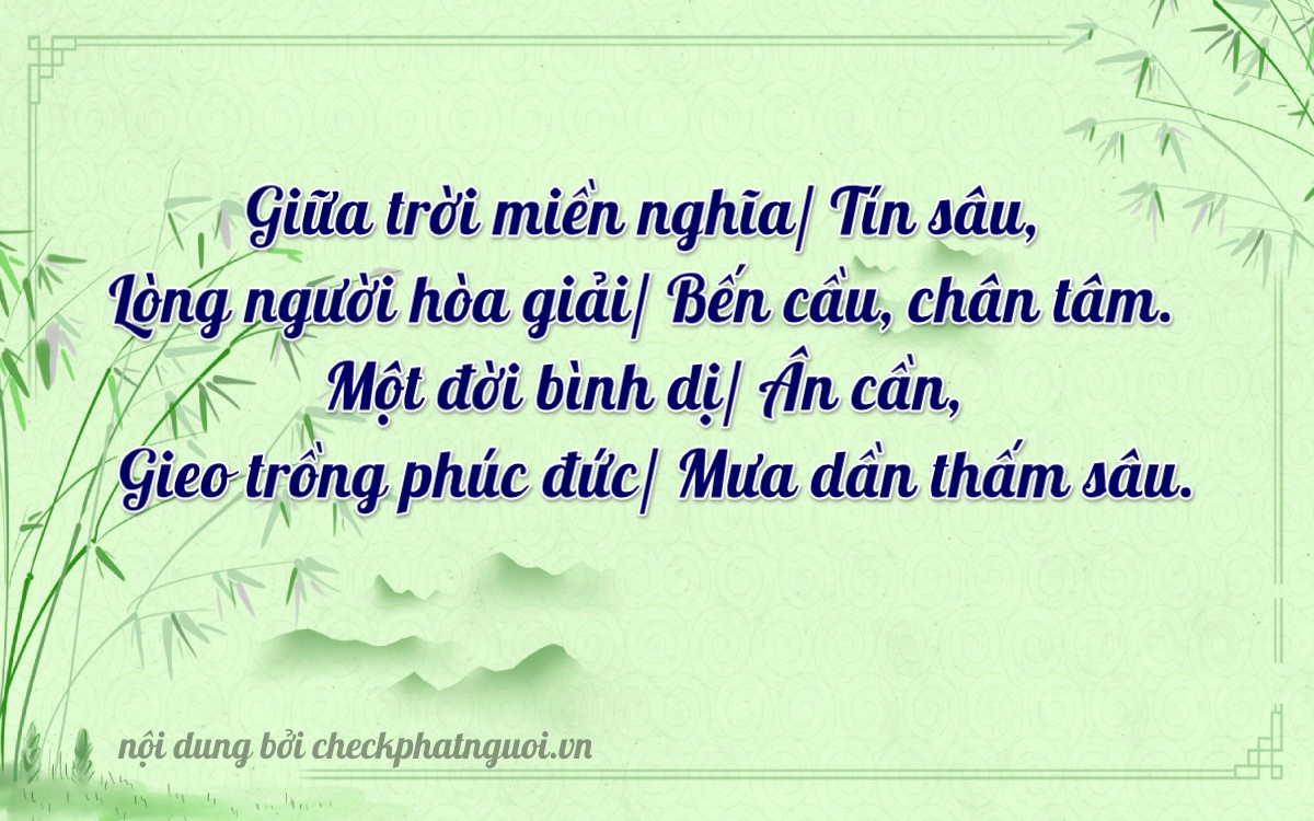 Bài thơ ý nghĩa cho <b>biển số 81A7-04140</b> tại website checkphatnguoi.vn