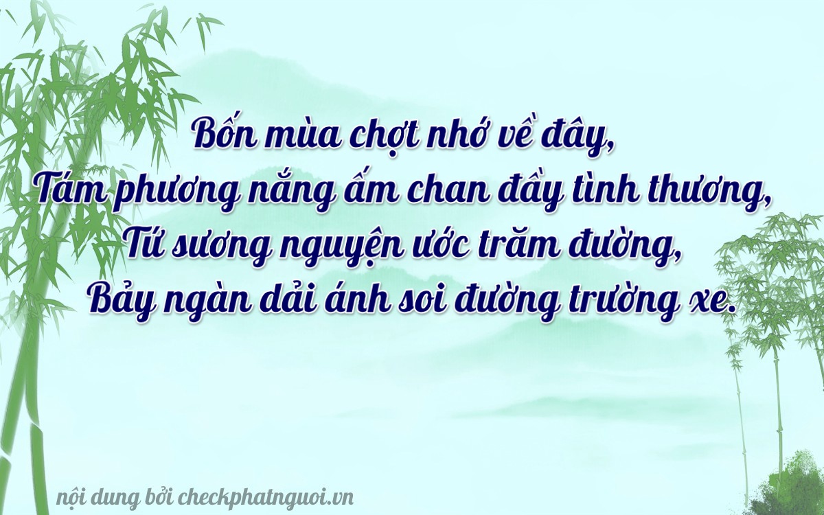 Bài thơ ý nghĩa cho <b>biển số 81AA-14847</b> tại website checkphatnguoi.vn