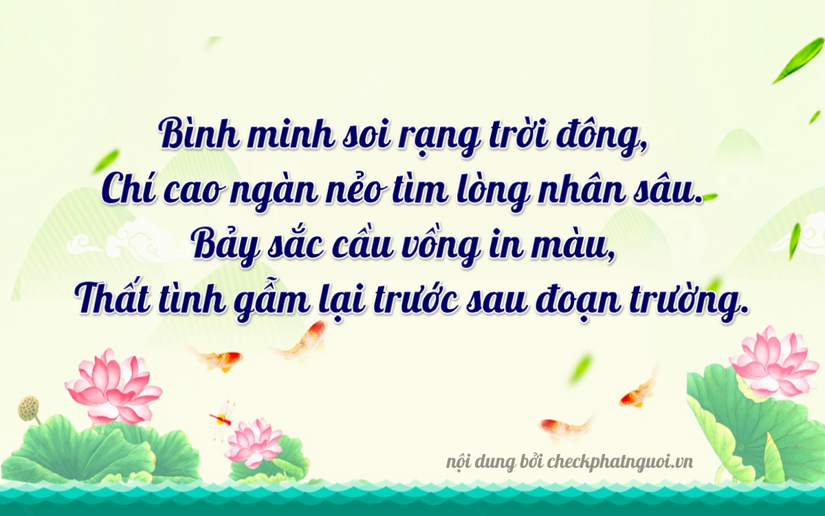 Bài thơ ý nghĩa cho <b>biển số 81AV-00757</b> tại website checkphatnguoi.vn