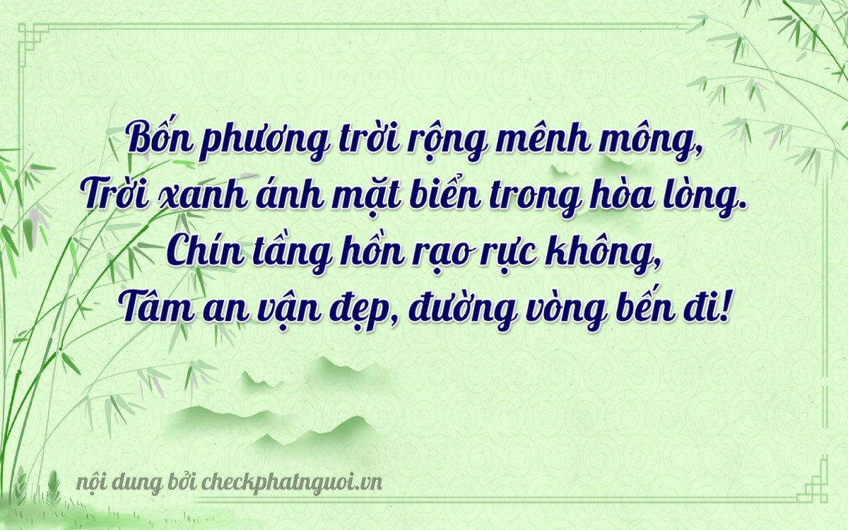 Bài thơ ý nghĩa cho <b>biển số 81B1-45390</b> tại website checkphatnguoi.vn