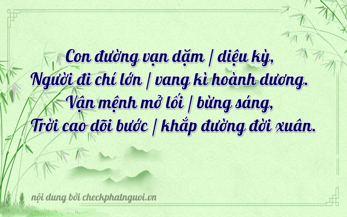 Bài thơ ý nghĩa cho <b>biển số 81B1-49620</b> tại website checkphatnguoi.vn