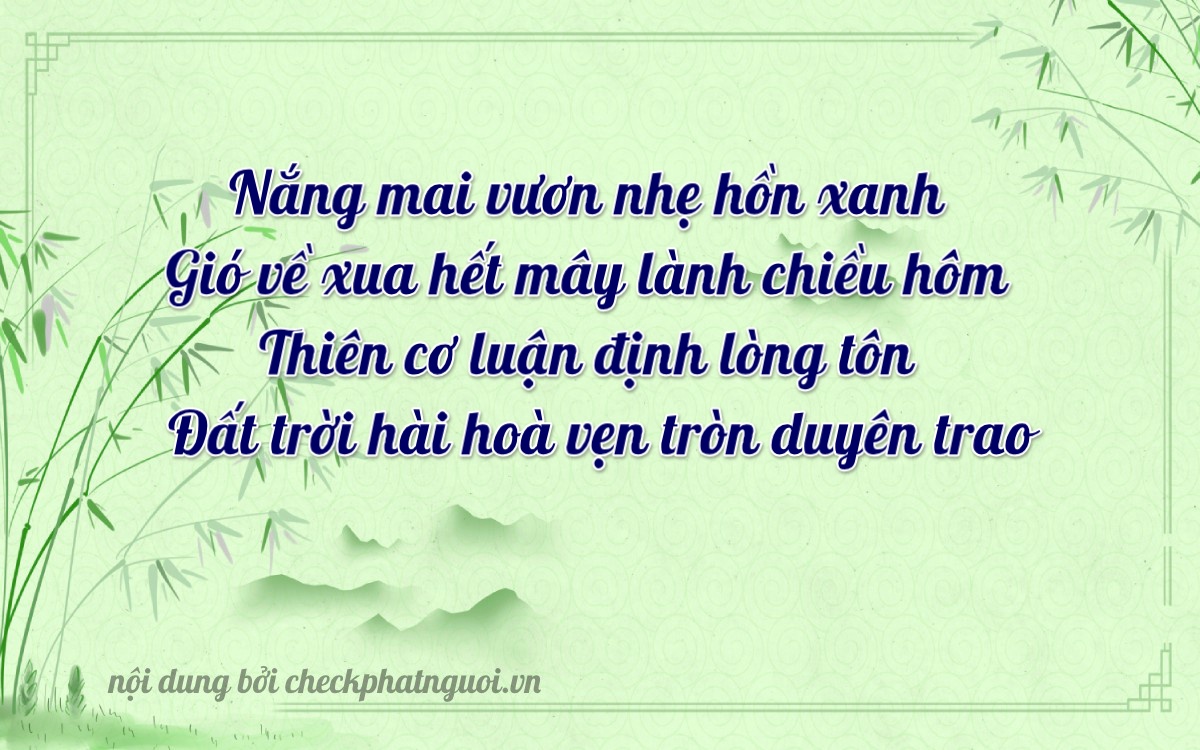 Bài thơ ý nghĩa cho <b>biển số 81B1-72145</b> tại website checkphatnguoi.vn