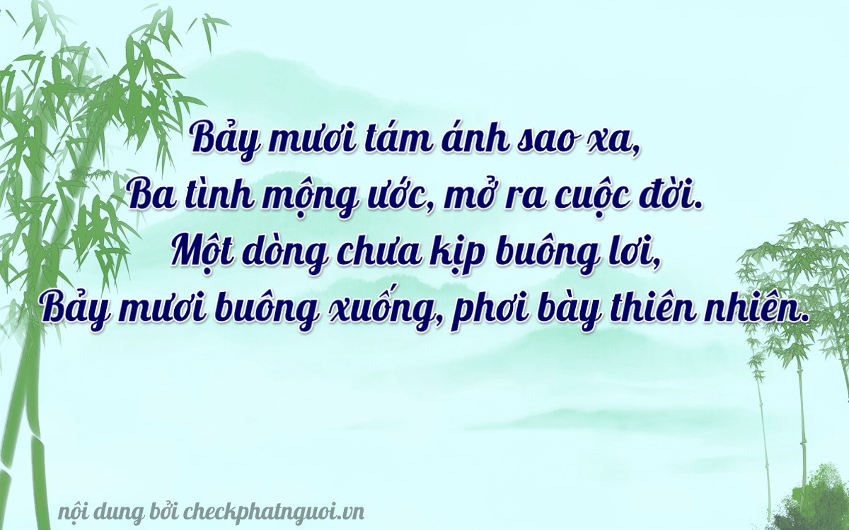 Bài thơ ý nghĩa cho <b>biển số 81B1-73817</b> tại website checkphatnguoi.vn