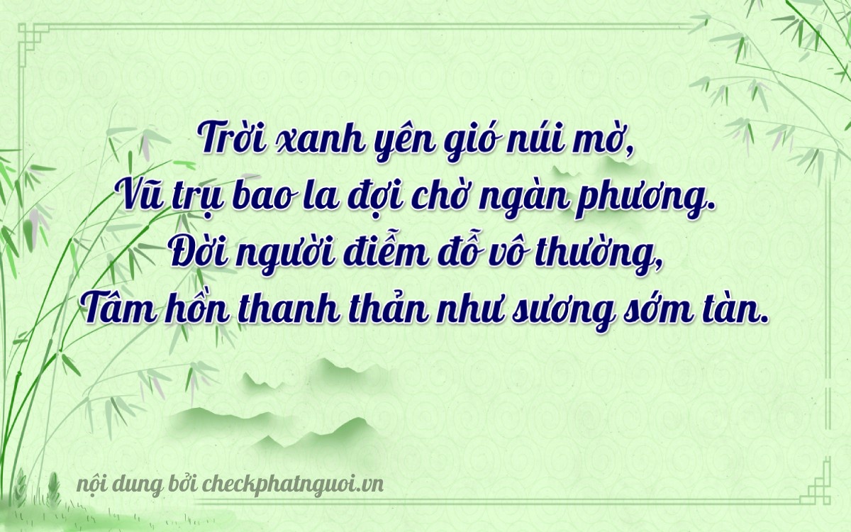 Bài thơ ý nghĩa cho <b>biển số 81B2-07768</b> tại website checkphatnguoi.vn