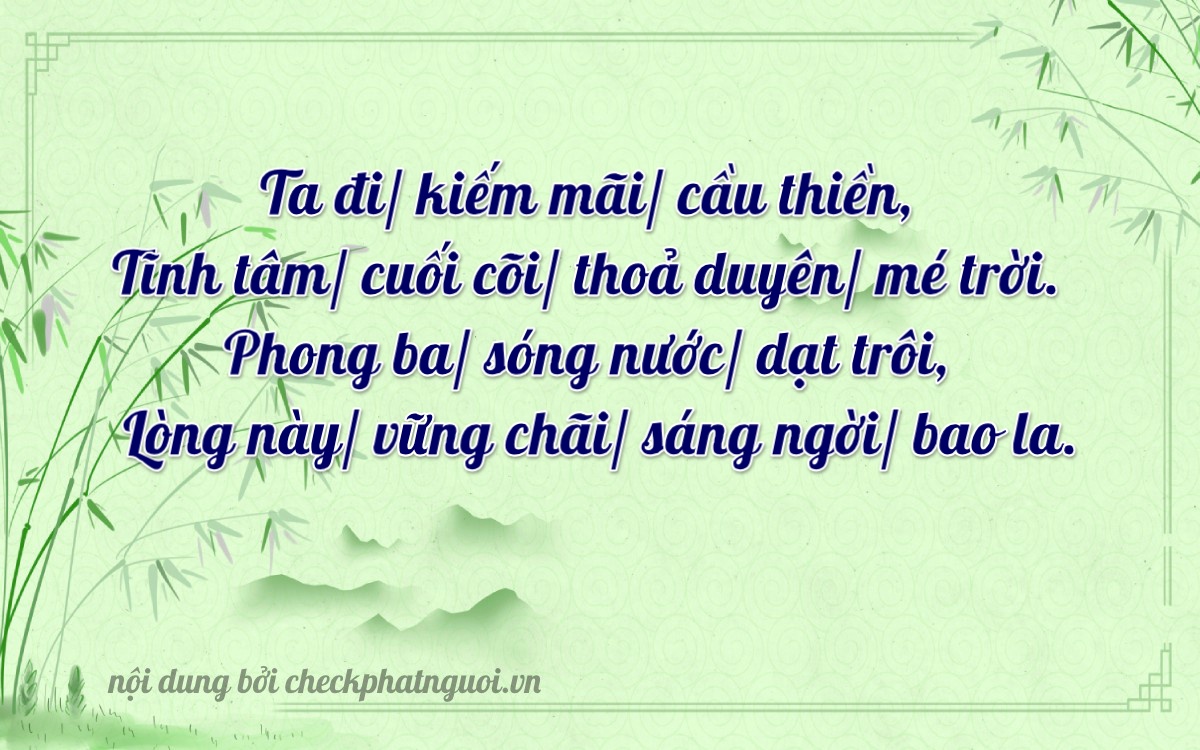 Bài thơ ý nghĩa cho <b>biển số 81B2-26895</b> tại website checkphatnguoi.vn