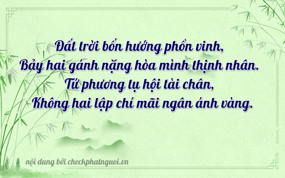 Bài thơ ý nghĩa cho <b>biển số 81B2-72420</b> tại website checkphatnguoi.vn