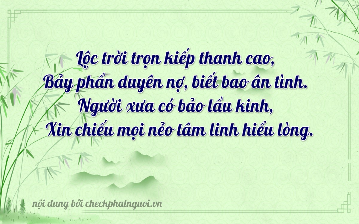 Bài thơ ý nghĩa cho <b>biển số 81B3-29700</b> tại website checkphatnguoi.vn